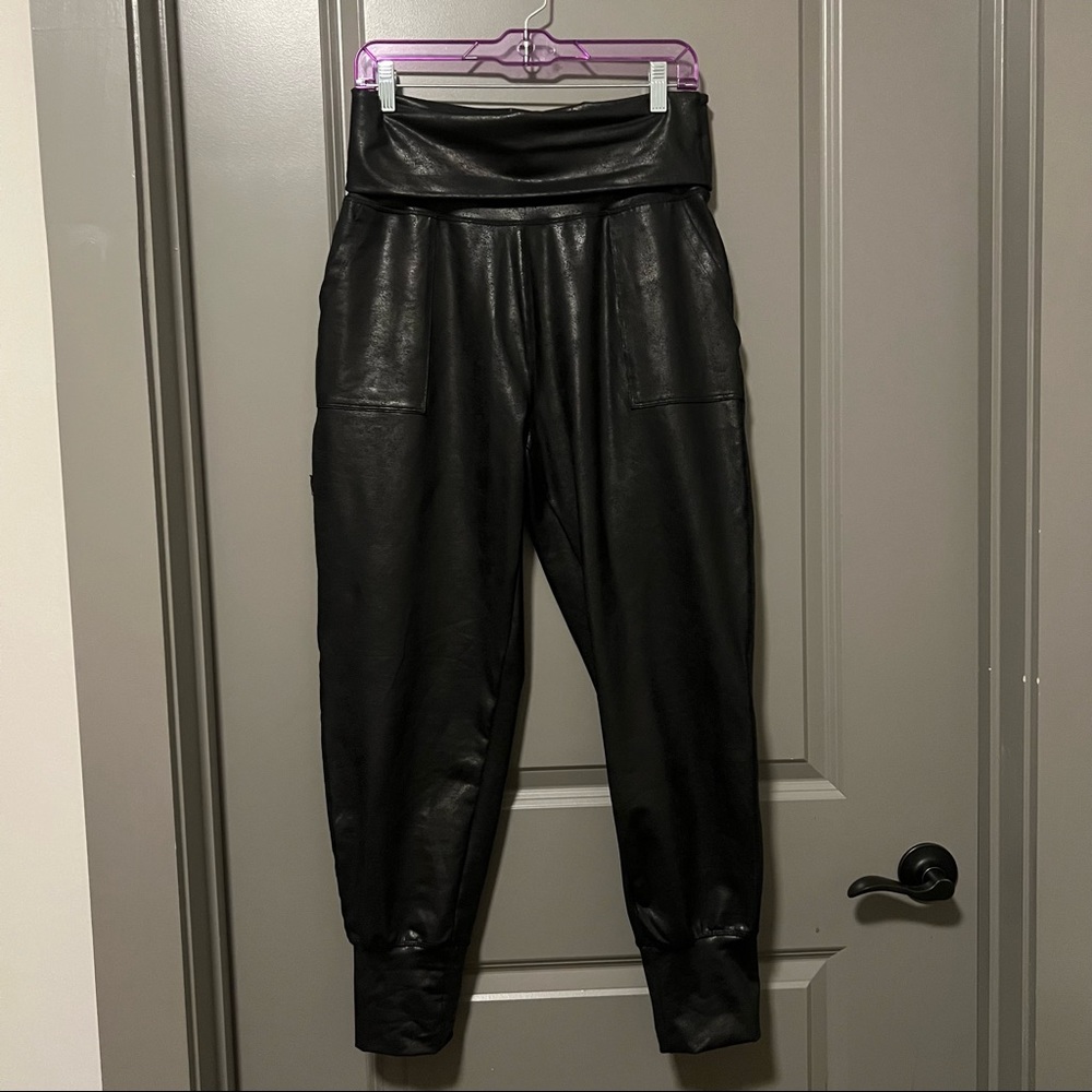 Aerie faux leather joggers